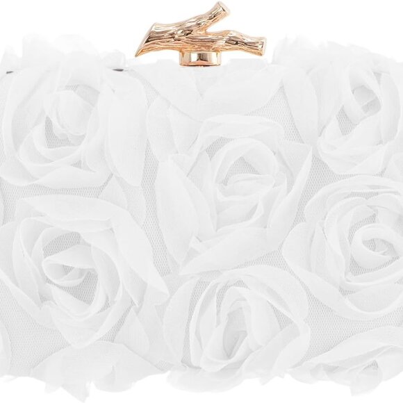 Women's Lace Floral Clutch Purses Formal Flower Evening Handbags with Chain for - Picture 1 of 6